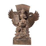 Vintage Indonesian Bronze Lord Vishnu Seated on Garuda Vahana Sculpture 13" | Divine Protector | Traditional Balinese Artistry | Spiritual Home Decor